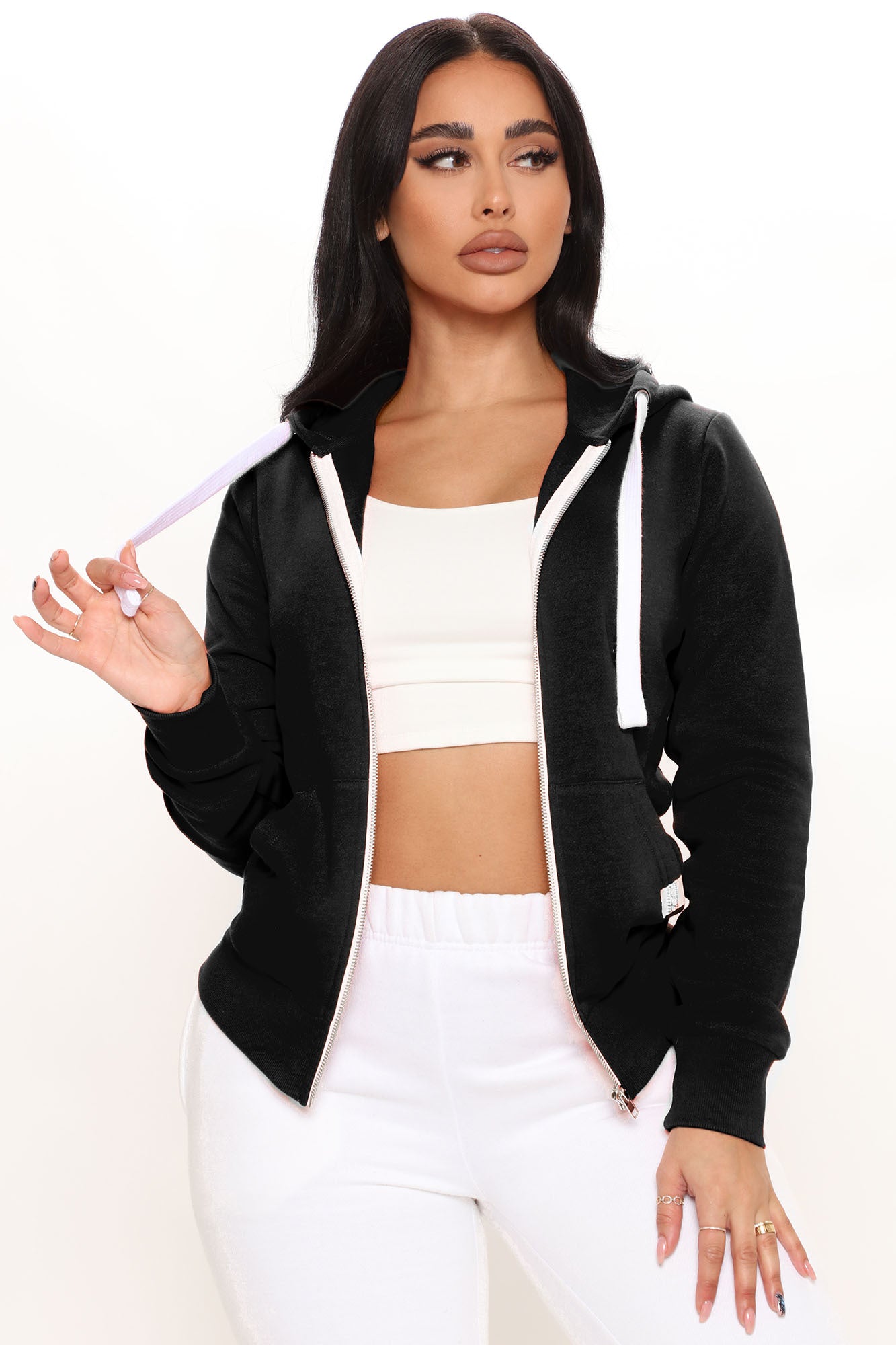 Relaxed Vibe Zip Up Jacket - Black Flash Sale